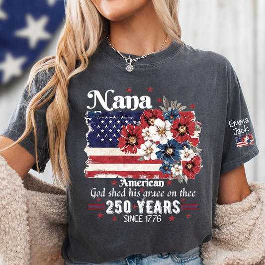 Custom Nana Fourth of July USA Flag, Personalized Gift For Grandma And Kids