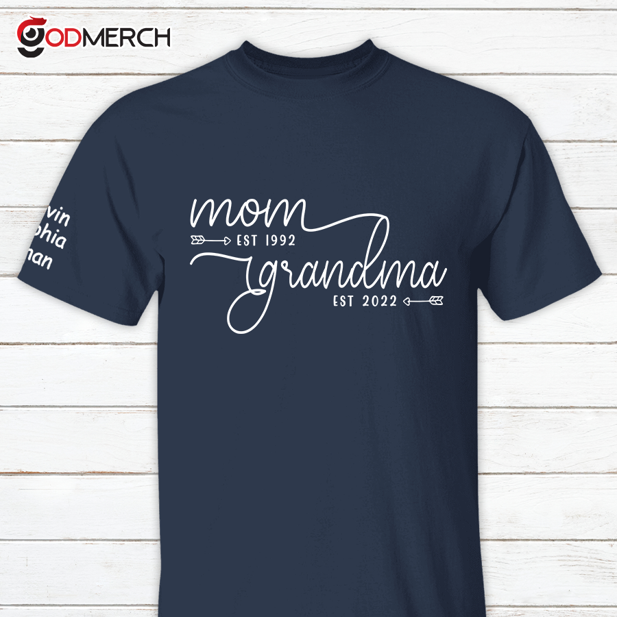 Personalized Mom Est Grandma Est TH T-Shirt