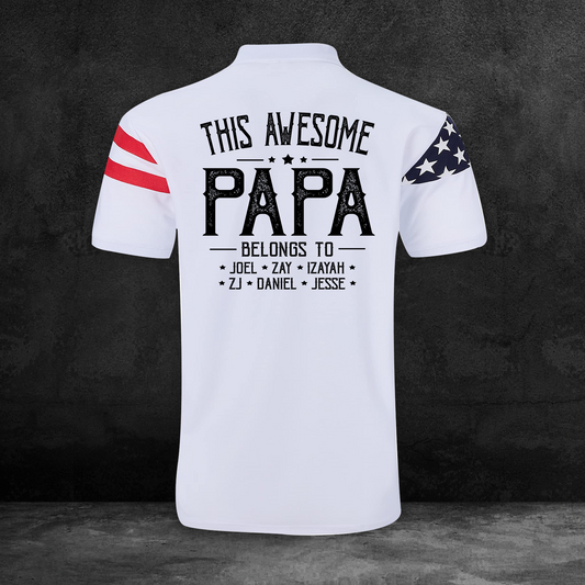 This Awesome Papa Belongs To And Kids, Father's Day Gift For Dad