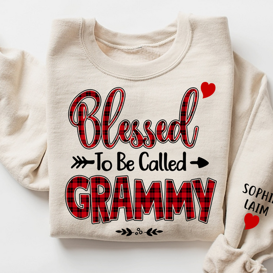 Personalized Grammy Sweatshirt, Blessed to Be Called Grammy Holiday Gift for Grandma