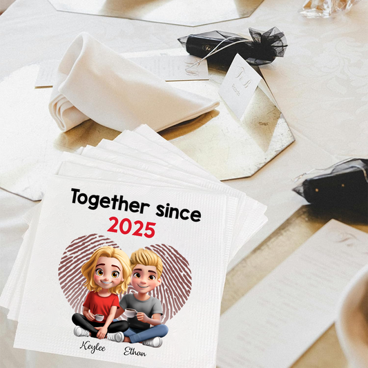 Personalized Together Since Couple, Anniversary Gifts, Gift For Couples, Husband Wife Napkins Napkinds