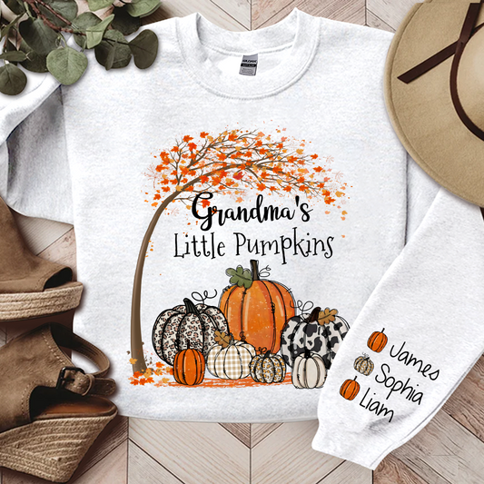 Grandma's Little Pumpkins Fall Autumn, Grandma Gift TH Sweatshirt