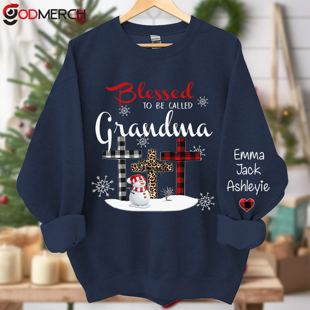Blessed To Be Called Grandma Snowman Christmas Sweatshirt
