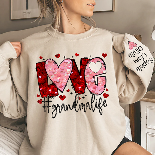 Love Heart Glitter Grandma Life And Kids LTP01