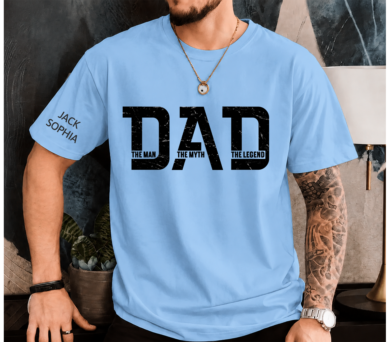 Personalized Dad Shirt The Man The Myth The Legend Custom Kids Names Gift for Dad