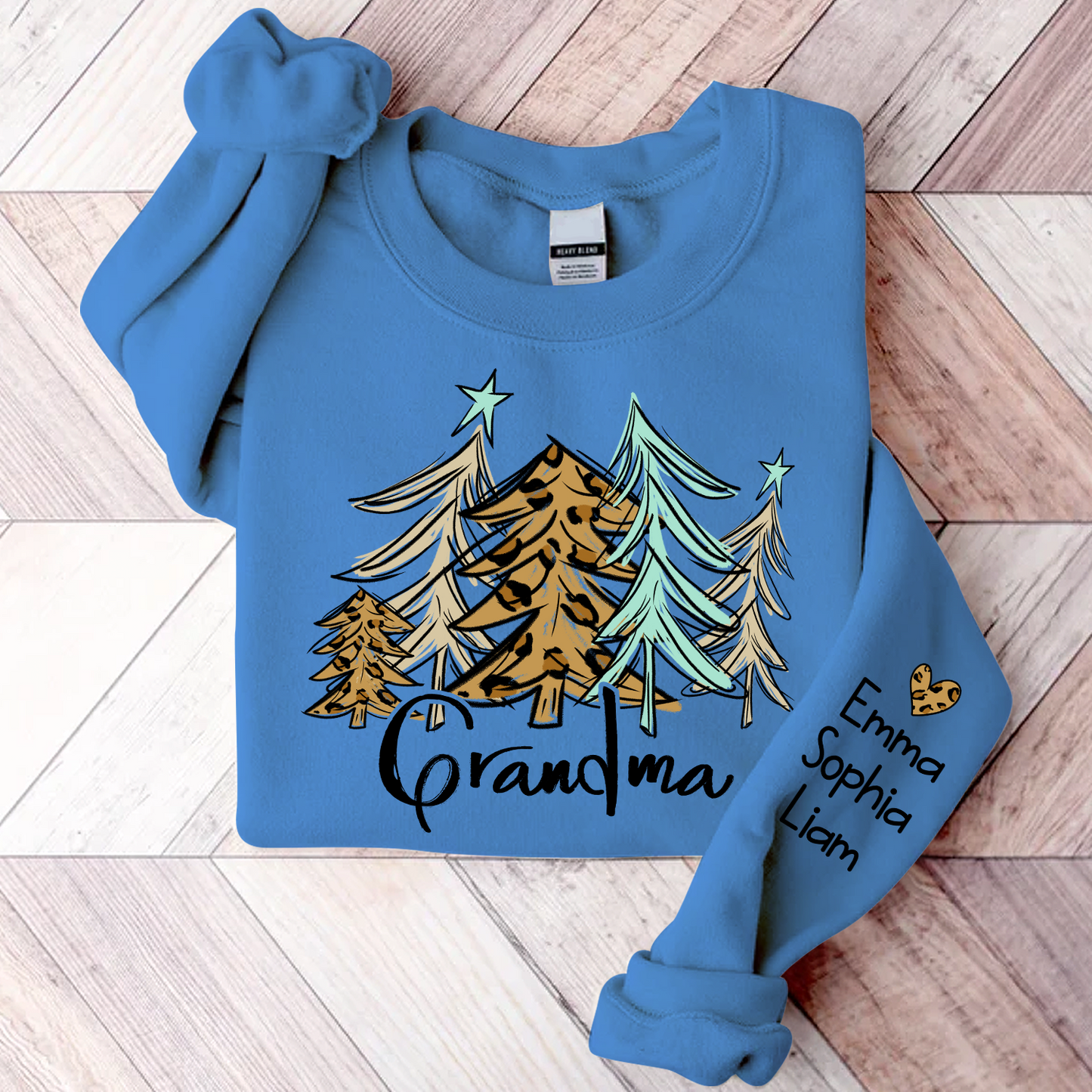 Grandma Christmas Tree, Custom Grandma With Kids TH Sweatshirt