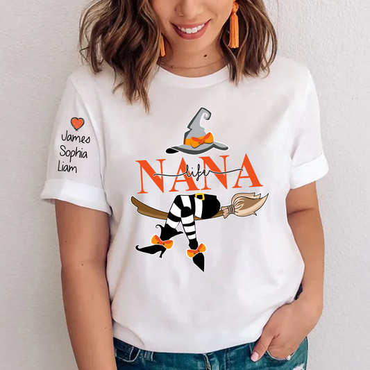 Personalized Nana Life Witch Shirt, Custom Grandma Halloween, Gif For Grandma TH T-Shirt
