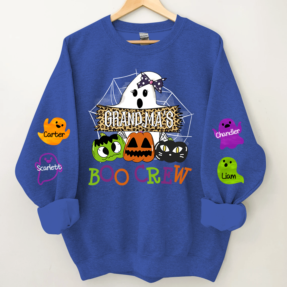 Grandma's Boo Crew Cute Halloween, Custom Grandma & Kids Sweatshirt, Grandma Gift TH