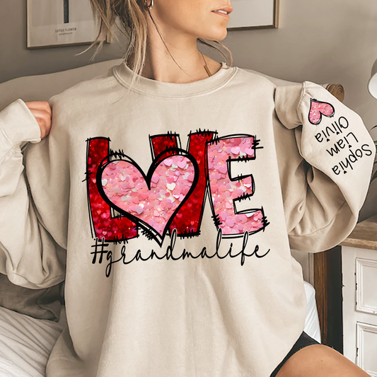 Valentine Watercolor Heart Gift For Grandma And Kids LTP01