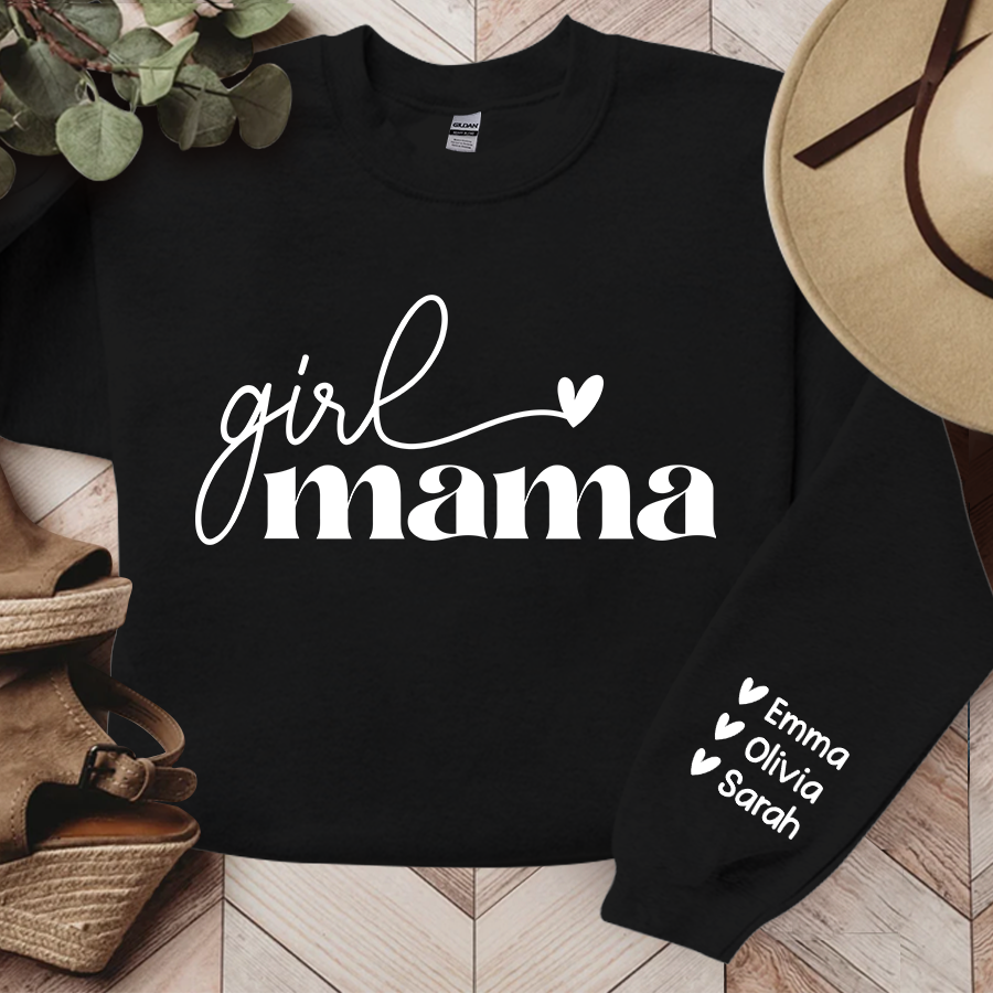 Custom Girl Mama And Kids TH Sweatshirt