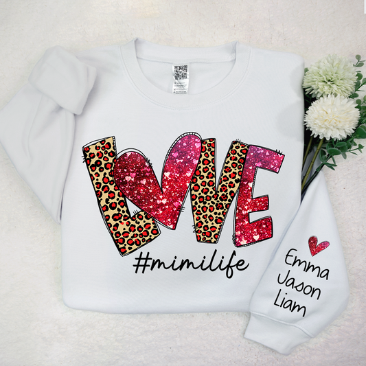 Love Leopard Mimilife, Custom Mimi With Kids, Grandma Gift TH Sweatshirt