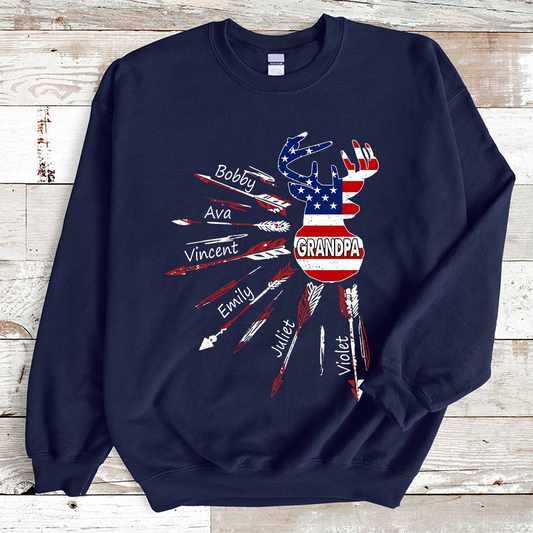 Papa with grandkids USA arrow deer hunting Sweatshirt