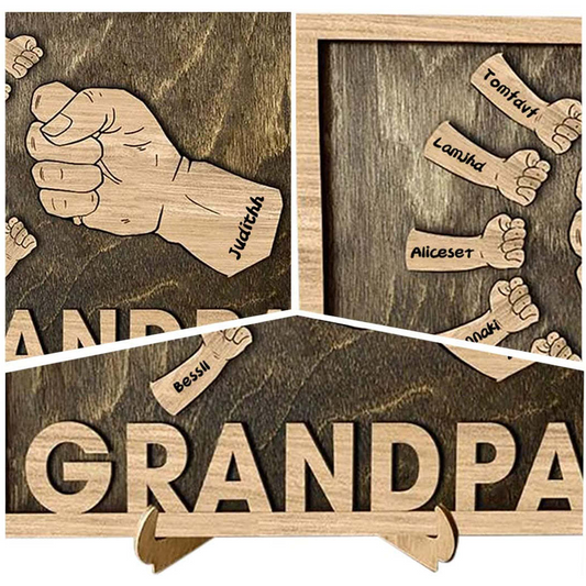 Personalized Fist Bump Sign Home Decor Wood Frame for Father's Day