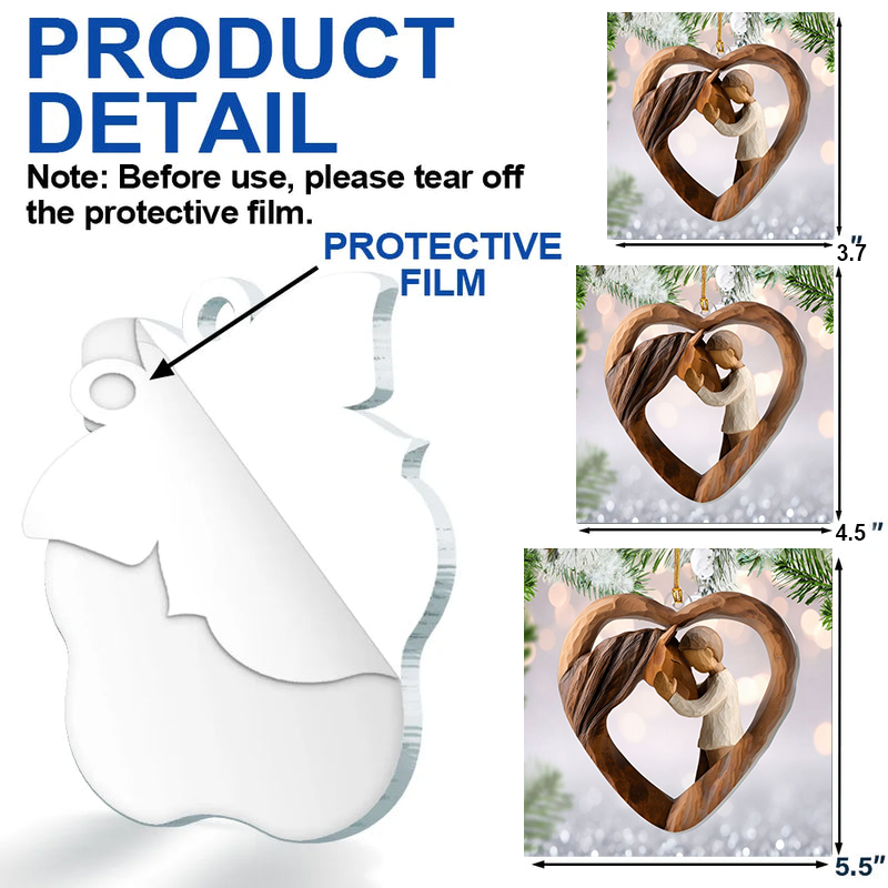 Personalized Equestrian Bond Ornament 2025, Custom Acrylic Heart Decoration, Unique Christmas Gift For Horse Lovers And Riders Ornament