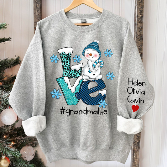 Love Grandma Life Snowman Cute Sweatshirt