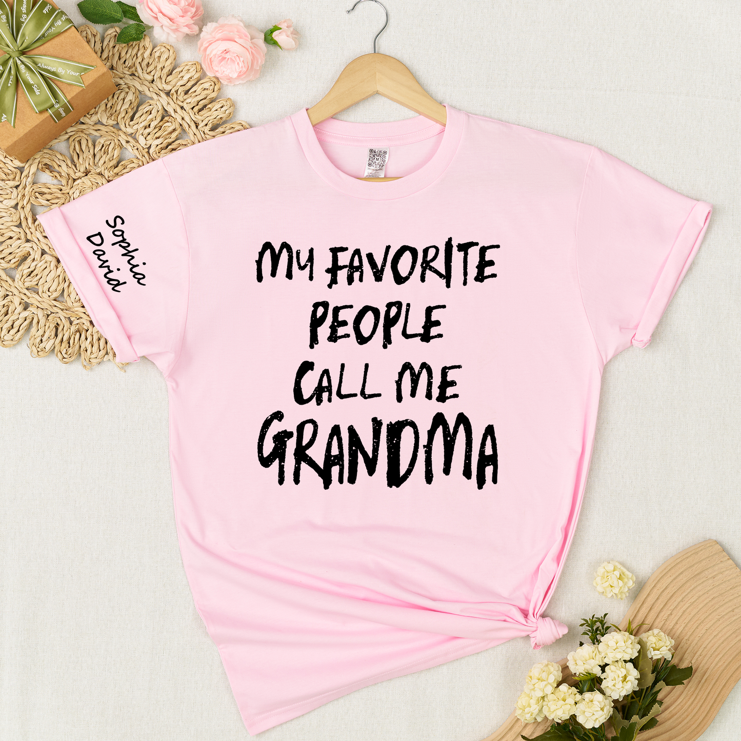 Custom Grandma Shirt My Favorite People Call Me Grandma Personalized T Shirt with Kids Names Family Gift for Grandmother Birthday Mother Celebration Tee