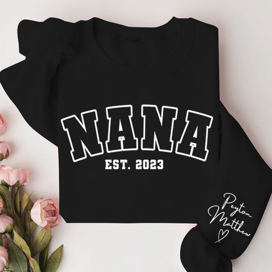 Personalized Grandma Nana Est 2023 And Grandkids Sweatshirt