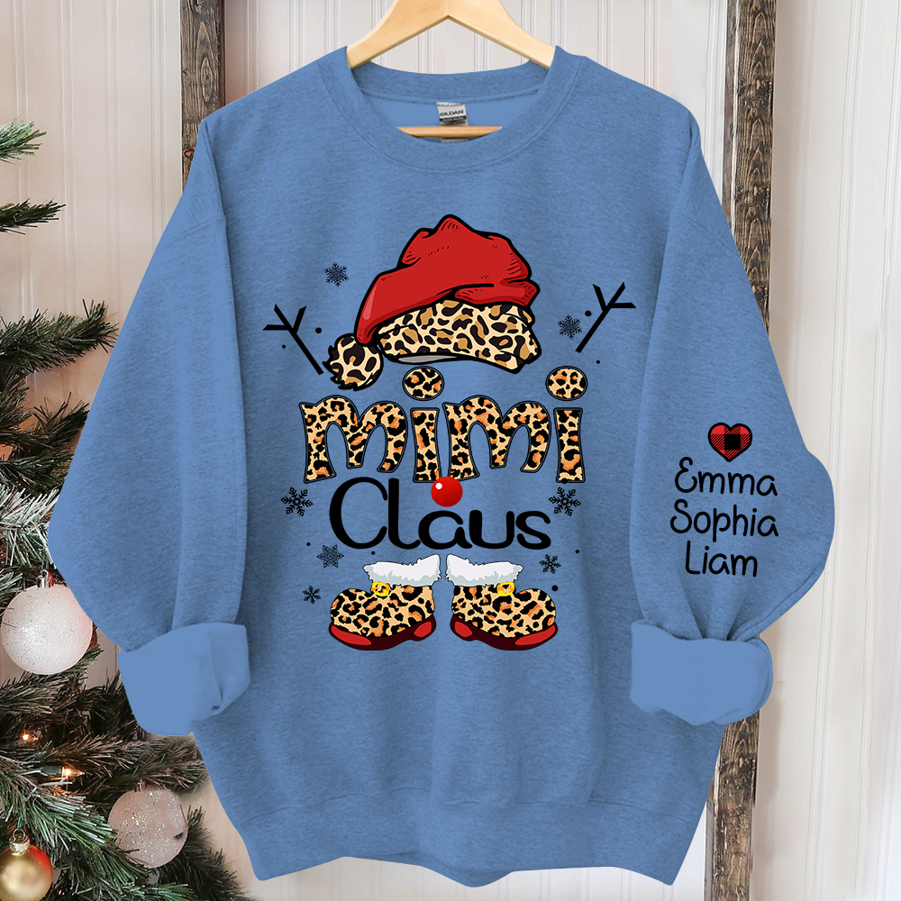 Mimi Claus Christmas Sweatshirt, Custom Mimi And Grandkids, Grandma Gift Christmas TH Sweatshirt