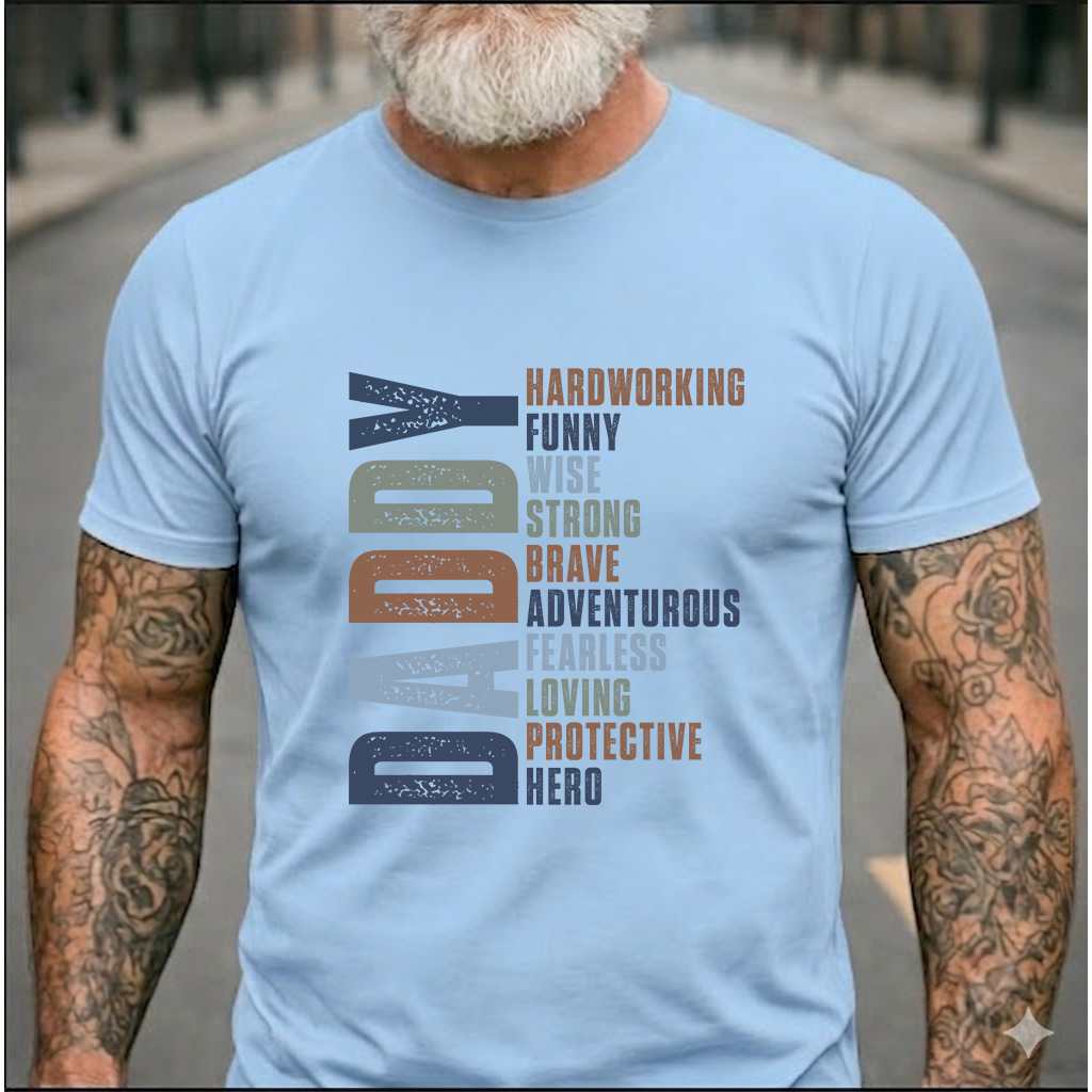 Dad Acrostic T-Shirt – Personalized Custom Name Gift for Dad Daddy Papa