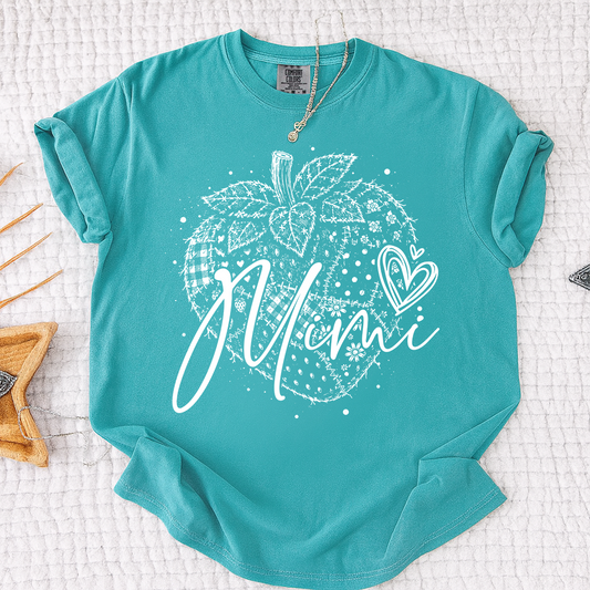 Comfort Colors® Custom Mimi Shirt with Fruit Design, Personalized Grandma or Mom Tee, Unique Name Graphic Shirt for Women