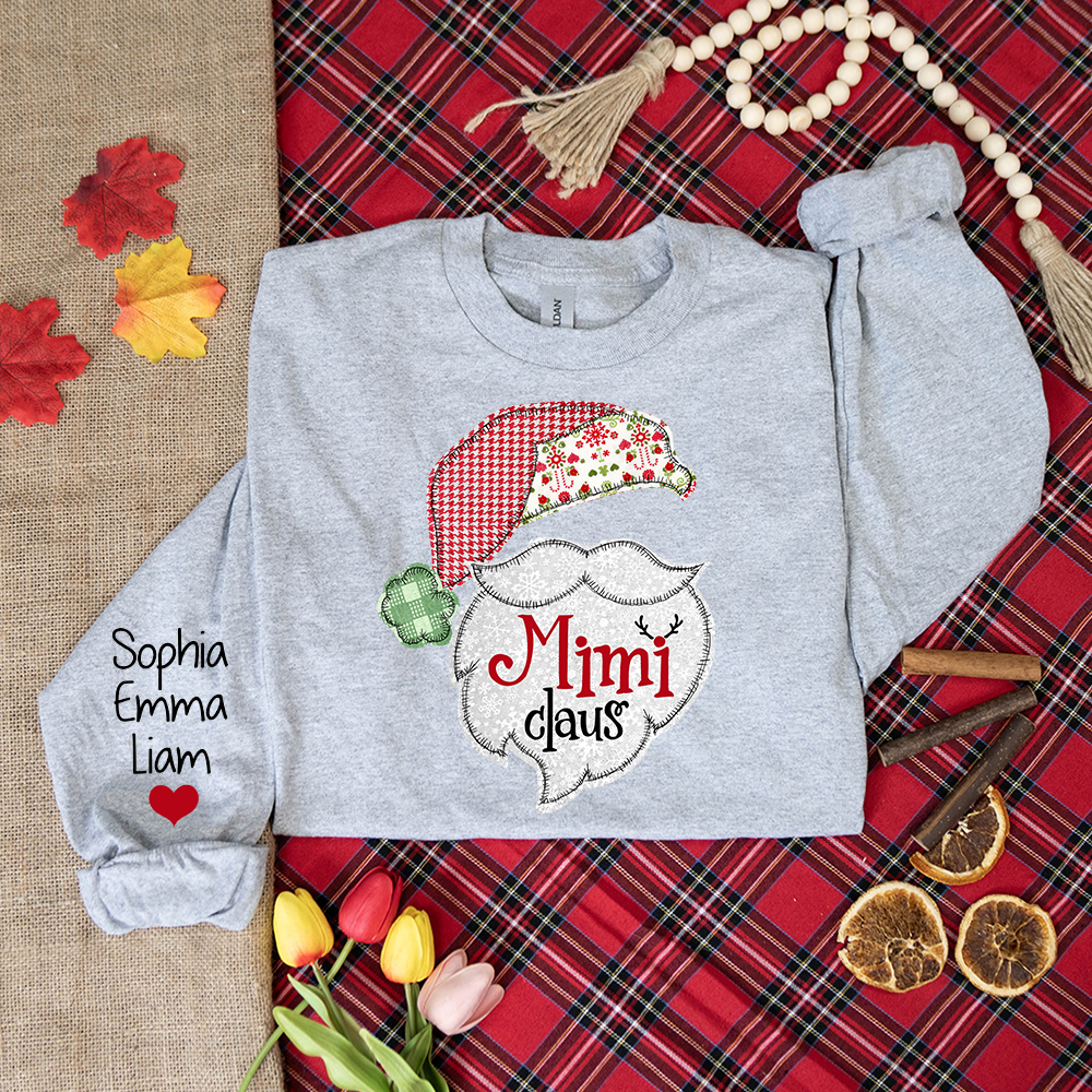 Custom Mimi Claus Christmas With Grandkids Longsleeve