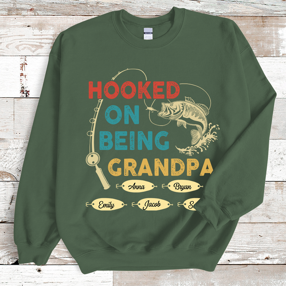 Hooked By Being Fishing Personalized Sweatshirt