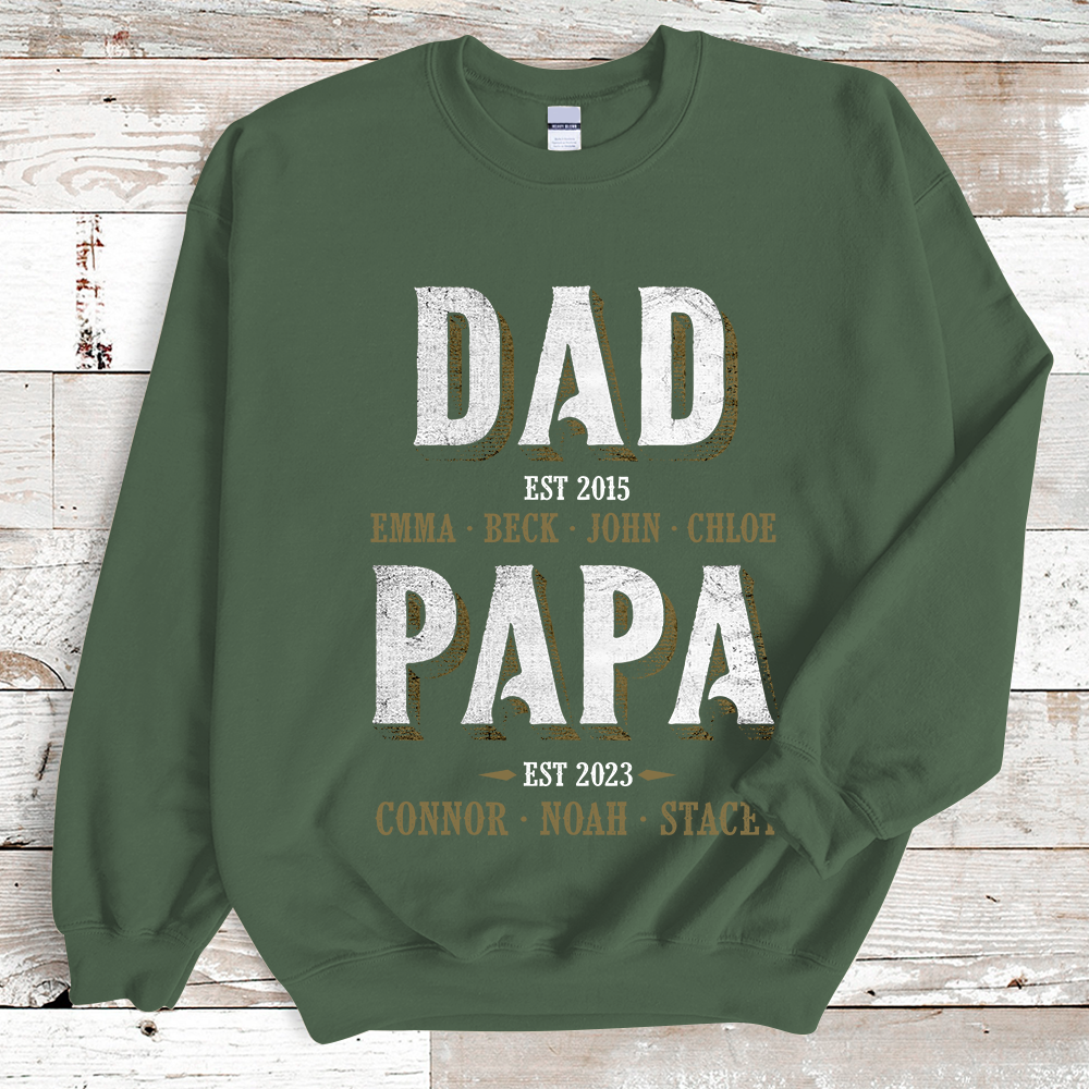 Customized Dad Grandpa Kids Name Sweatshirt