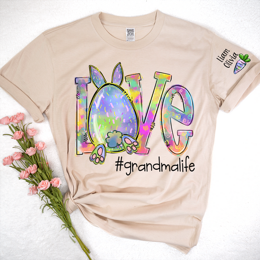 Love Grandma Life Rainbow Easter Bunny And Kids Carrot LTP01