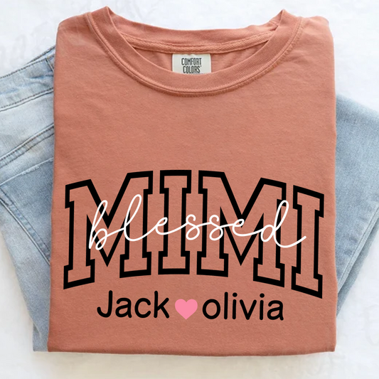 Comfort Colors® Blessed Mimi Shirt, Custom Grandma With Grandkids, Gift for Grandma