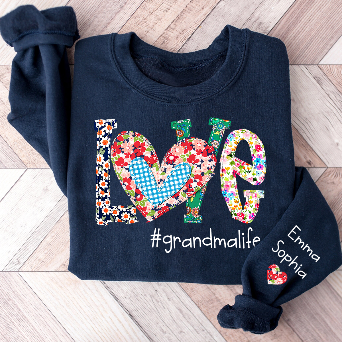 Love Grandma Life Floral Color And Kids Sweatshirt