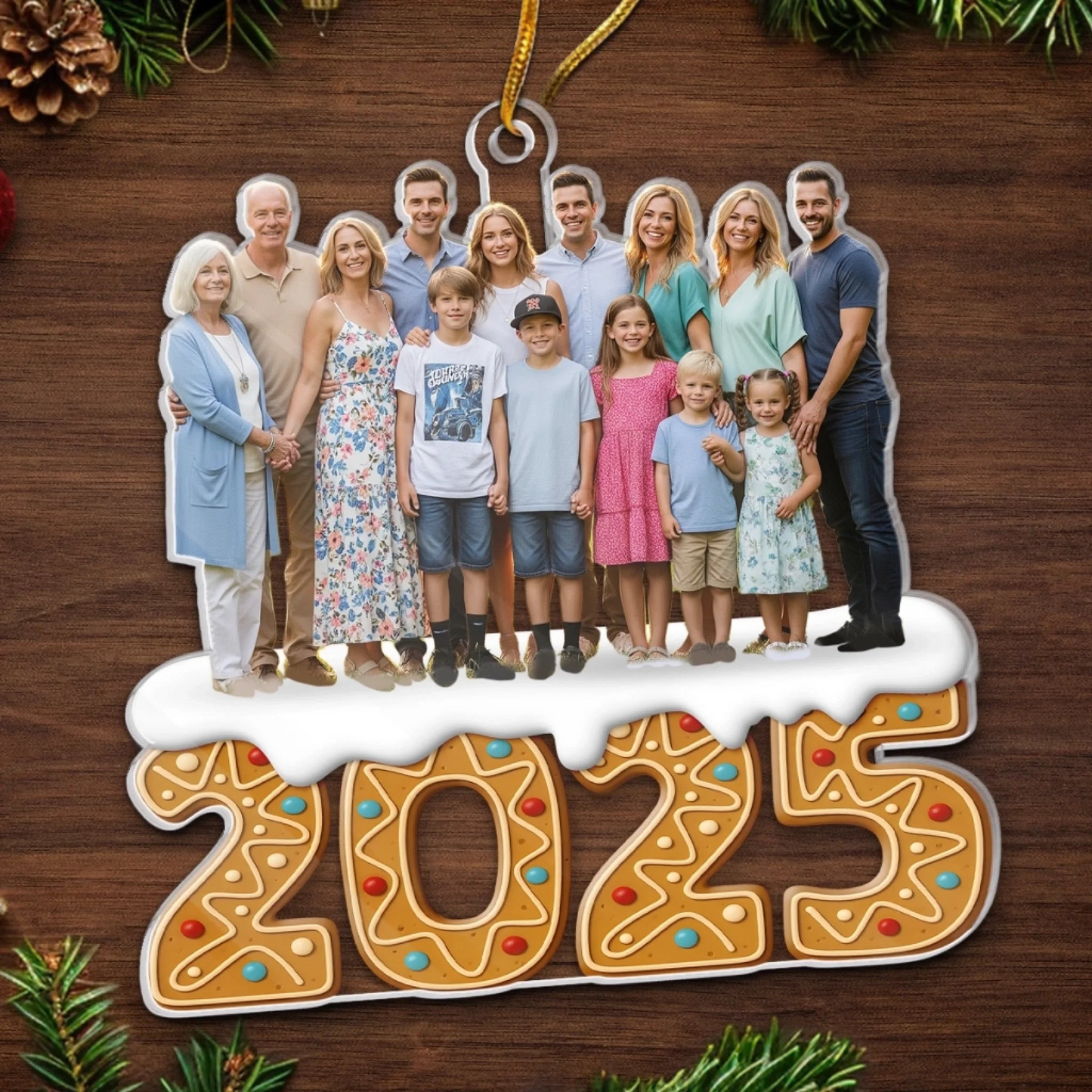 Photo Custom Acrylic Ornament – Personalized Christmas & Birthday Gift for Mom, Dad, Brother, Sister, Kids – Wrapped in Love Keepsake