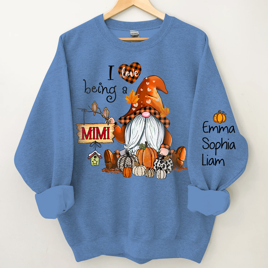 Personalized grandma gnome Sweatshirt, I Love being a grandma gnome with grandkids Sweatshirt