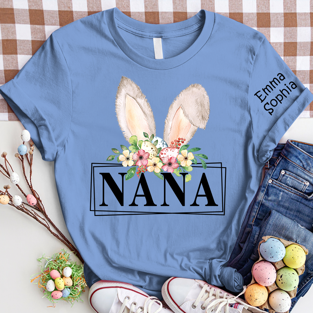 Gigi Bunny Flower Shirt, Custom Gigi And Kids, Easter Days Gift TH T-Shirt