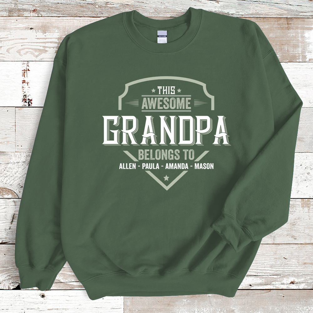This Awesome Grandpa With Names Sweatshirt