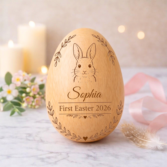 Personalized Wooden Easter Egg Shaker, Custom Wood Eggs, Kids Musical Eggs, Easter Basket Kids, Baby First Easters Holiday Table Décor