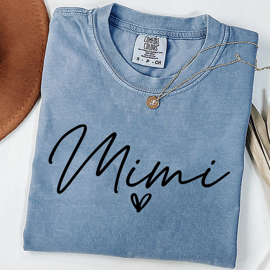 Personalized Women's Tee with Heart, For Gift Mimi And Kids Gift Idea