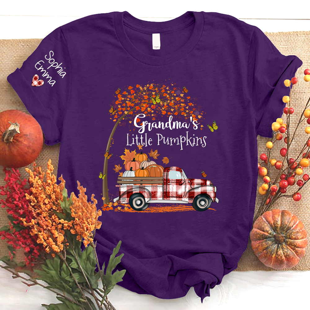 Grandma's Little Pumpkins And Kids Autumn T-Shirt