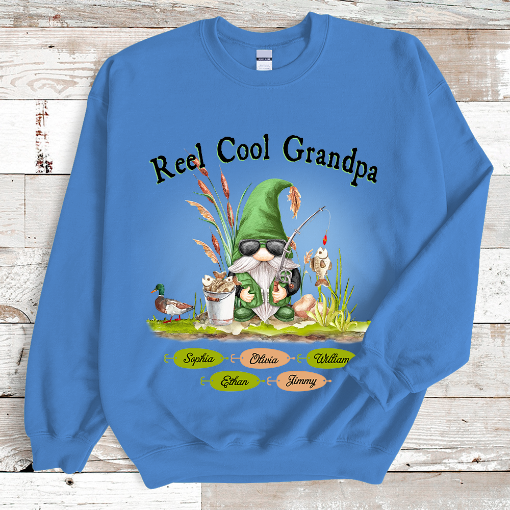 Grandpa Gnome Fishing And Kids Sweatshirt