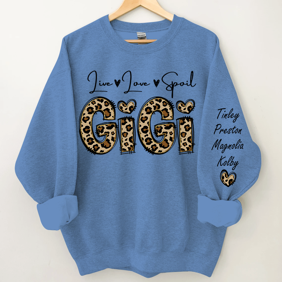 Personalized Live Love Spoil Gigi Sweatshirt, Custom Grandma And Kids Sweatshirt