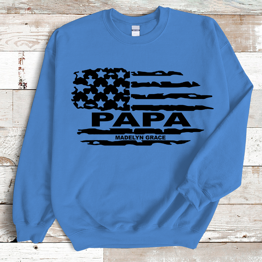 Custom Papa Flag And Kids Sweatshirt