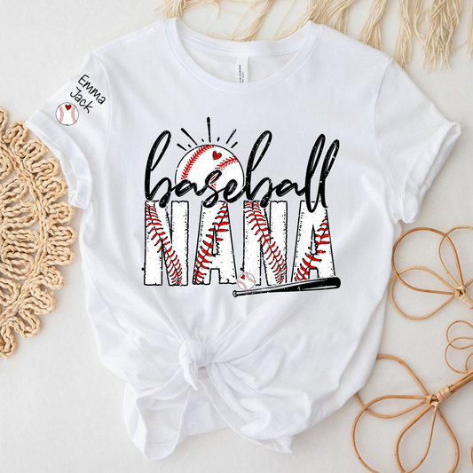 Baseball Nana Personalized T-Shirt, Varsity Style Nana Shirt for Baseball Lovers