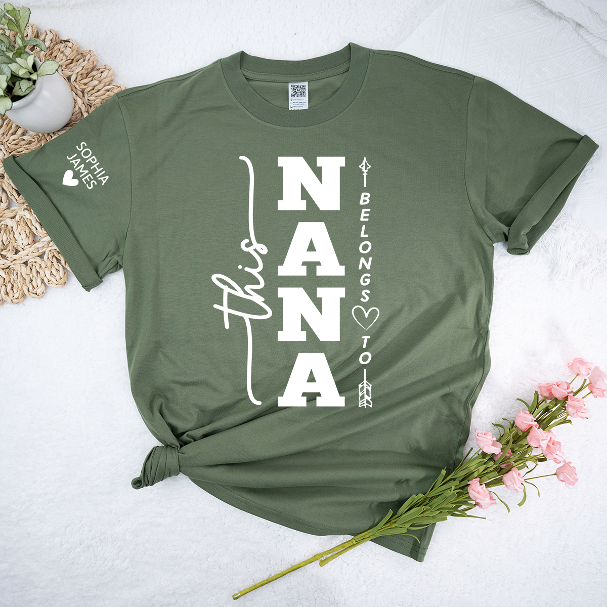 Custom This Nana Belongs to T-Shirt, Personalized Family Shirt for Nana with Kids Names