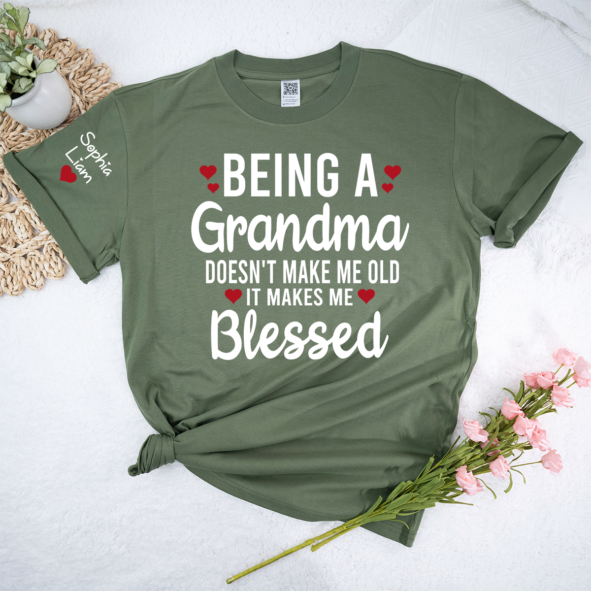 Being a Grandma Doesn't Make Me Old, It Makes Me Blessed T Shirt, Personalized Grandma Gift