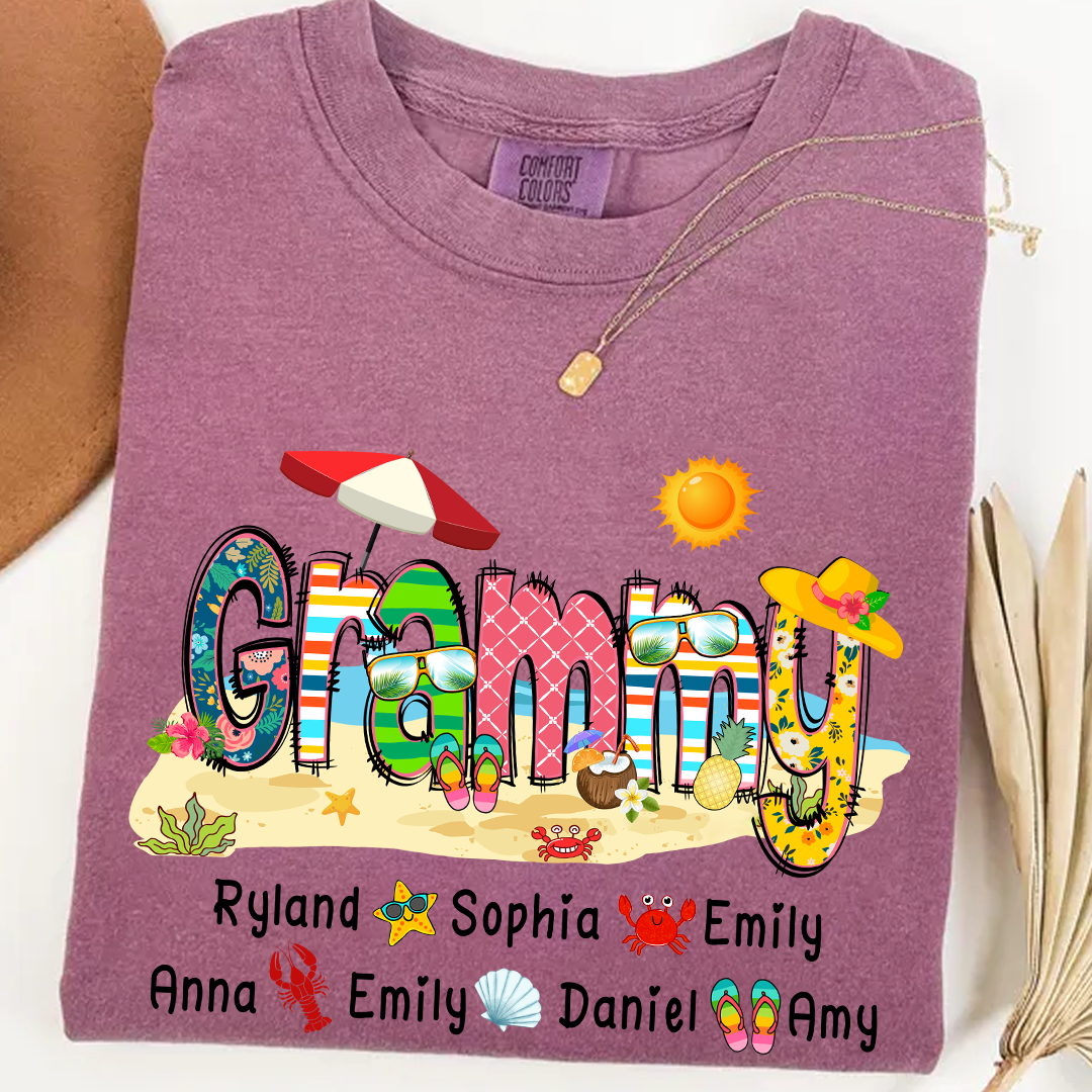 Comfort Colors® Mimi Summer 2025 T-Shirt, Custom Grandma With Grandkids Shirt