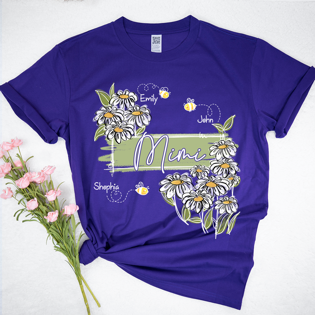 Squiggly Art Wildflowers Mimi And Bee New Kids LPT01 Shirt