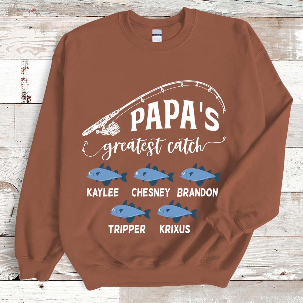 Papa Fishing Blanket, Personalized Father's Day Sweatshirt