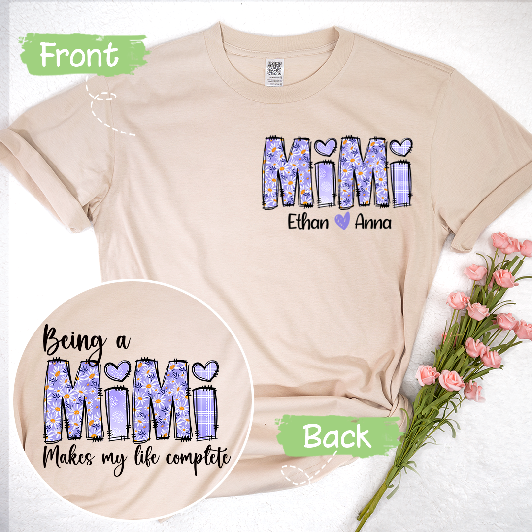 Custom Mimi Daisy Flower With Kids TH T-Shirt