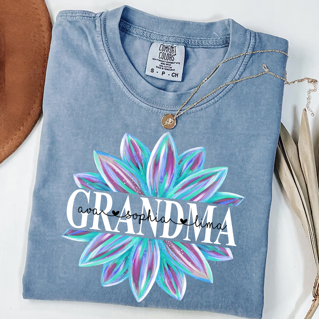 Comfort Colors® Grandma Flower 2 Color Trend Shirt, Gift For Grandma T-Shirt