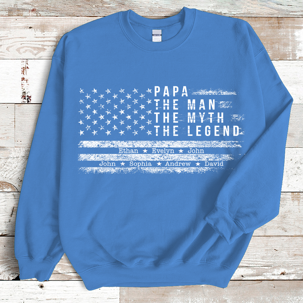 Papa the Man The Myth the Legend And Kids Sweatshirt