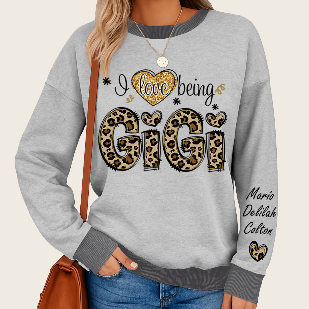 Personalized I Love Being Mimi Leopard Sweatshirt Mix
